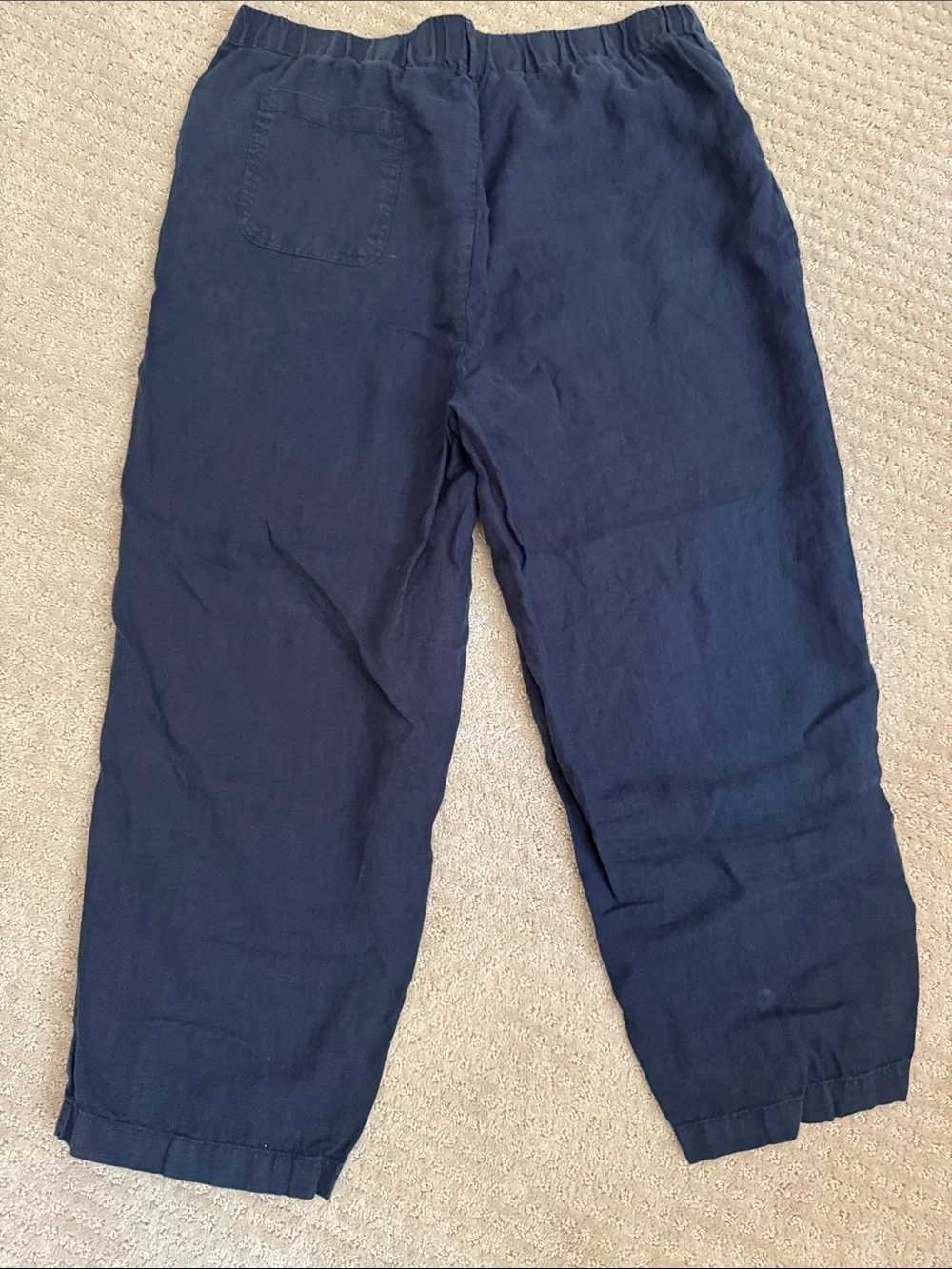 Quince | 100% Linen Pants in Deep Navy Blue Relaxed Fit Pull-on | Size XL